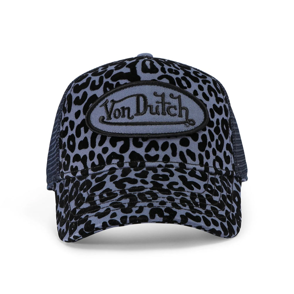 Blueberry Cheetah Velvet Trucker Hat