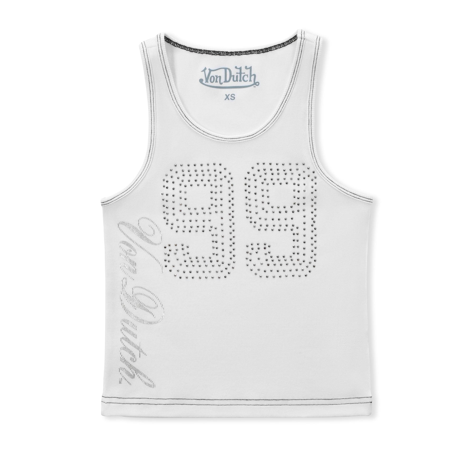 99' RHINESTONE TANK - WHITE