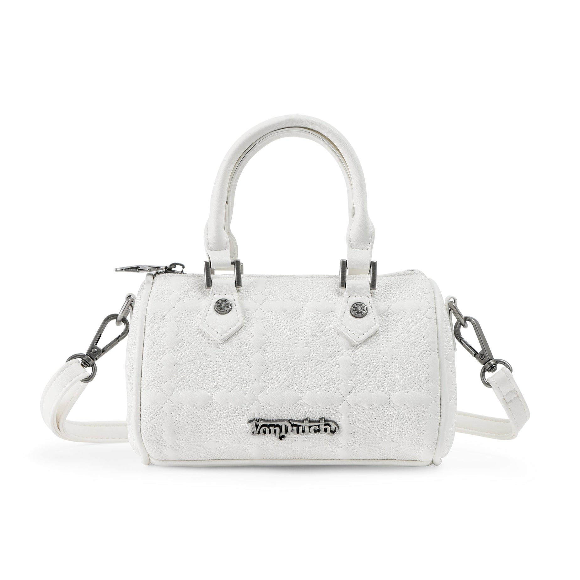 Embroidered Chopper Hanna Bag - White