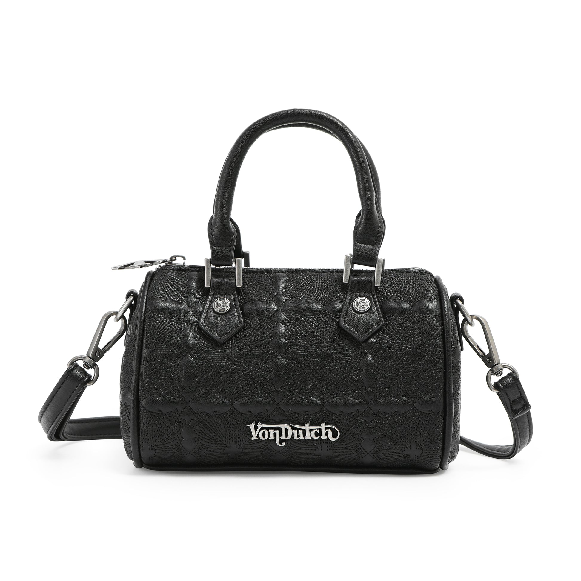 EMBROIDERED CHOPPER HANNA BAG -BLACK