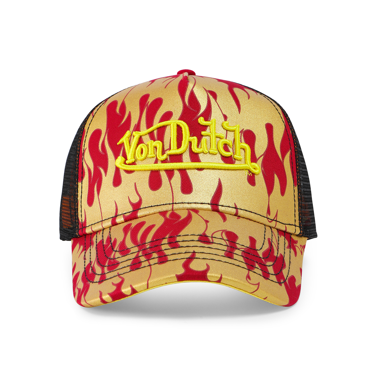 RED FLAMES TRUCKER HAT