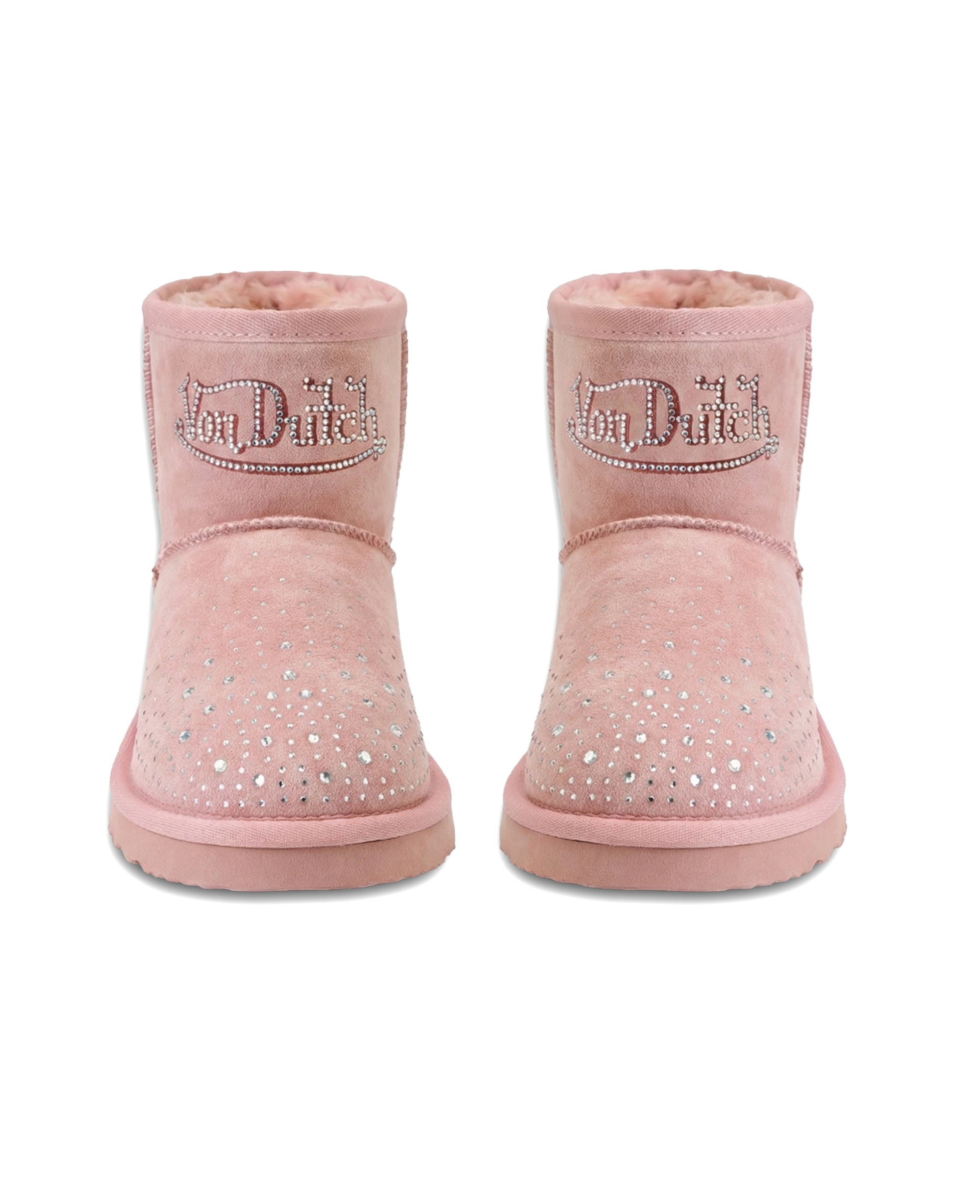 RHINESTONE SHEARLING BOOT - PINK