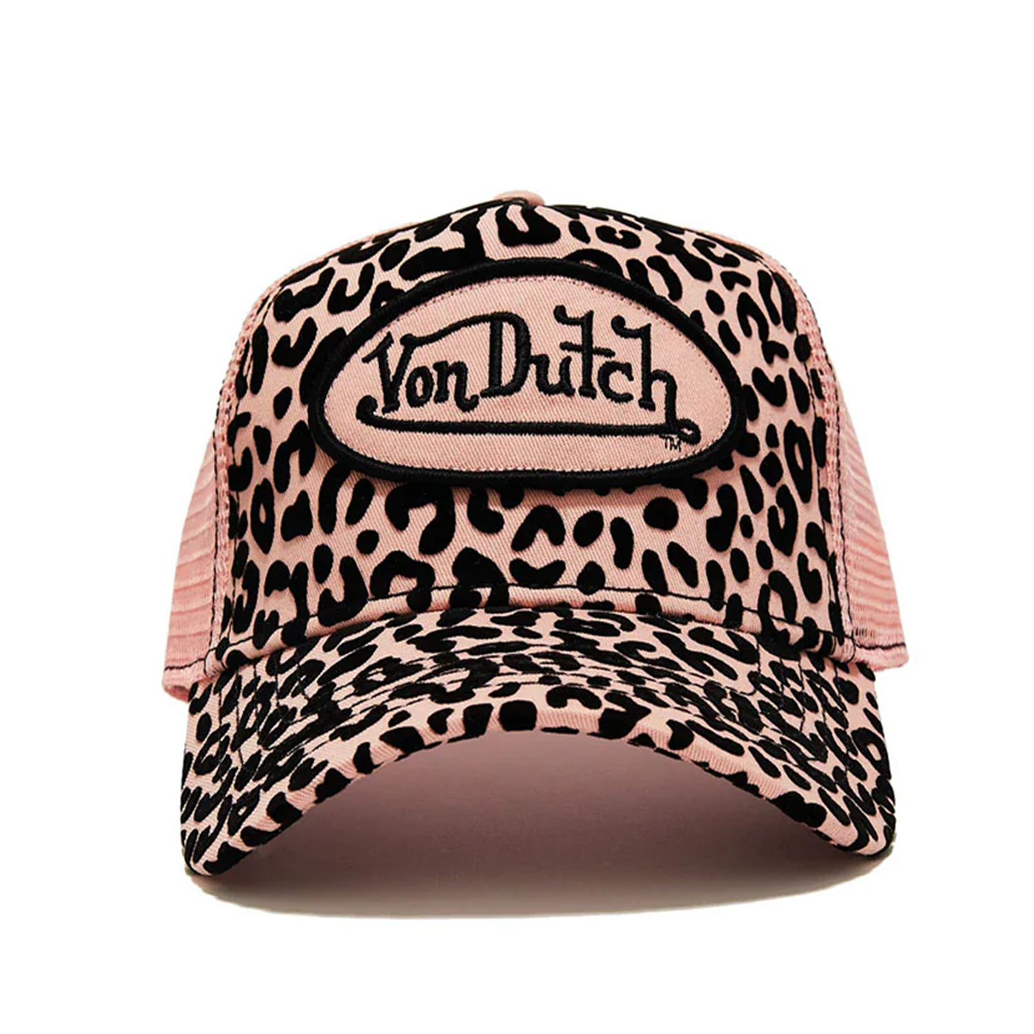 PINK CHEETAH VELVET TRUCKER HAT