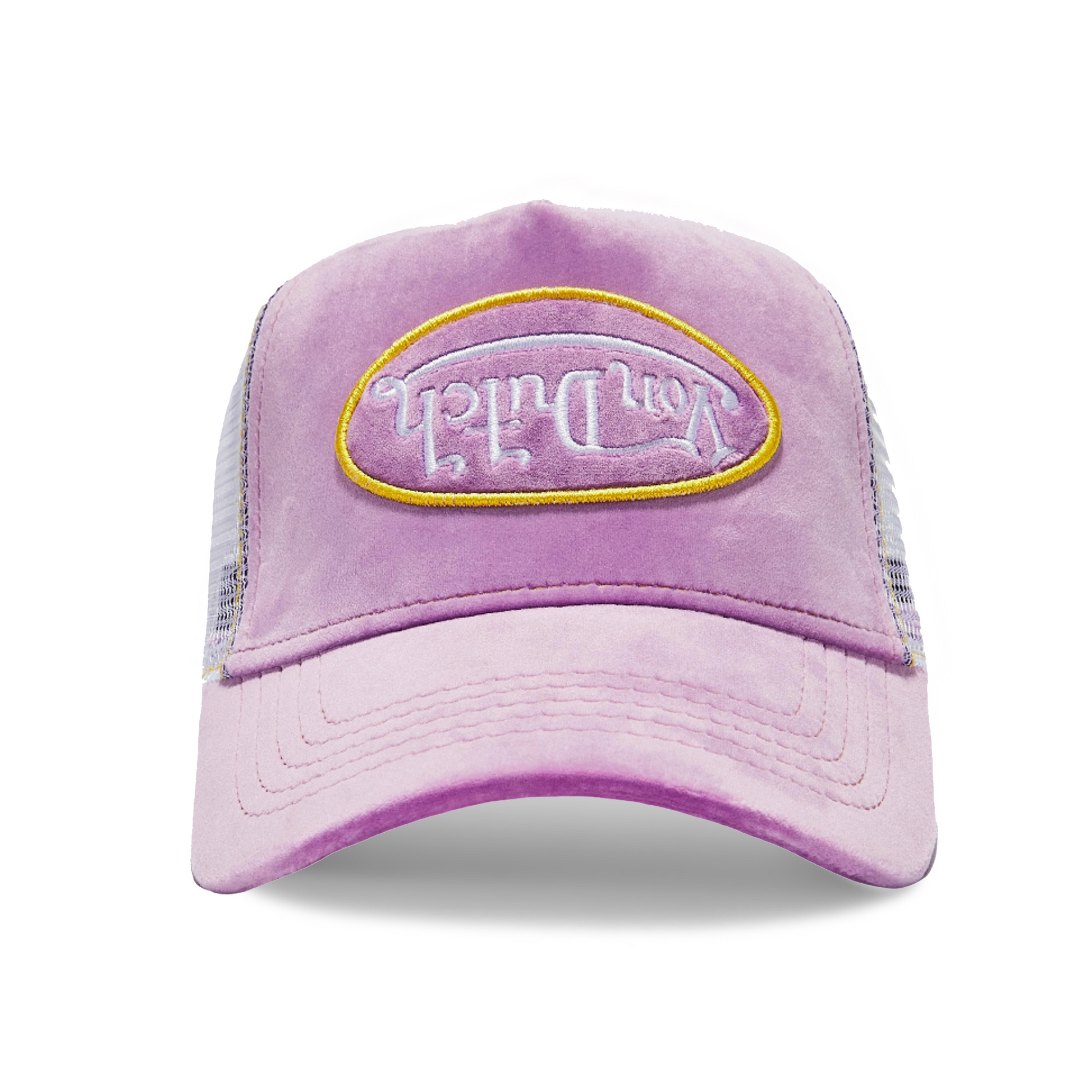 Purple Reverse Logo Velvet Trucker Hat