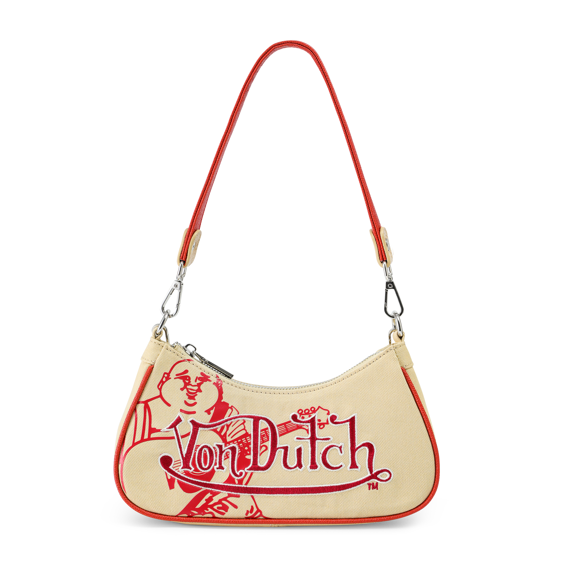 VON DUTCH X TRUE RELIGION SHOULDER BAG - CREAM DENIM
