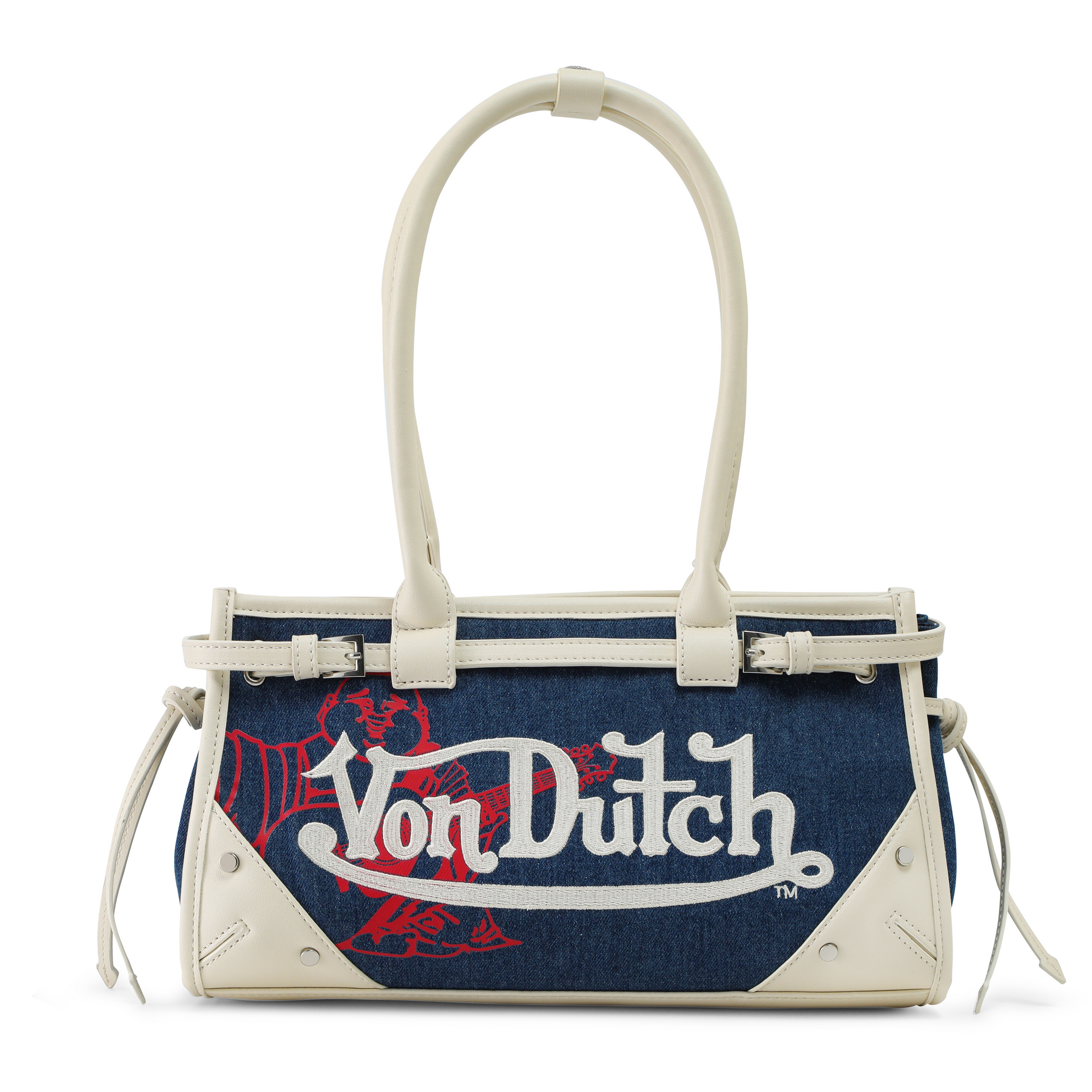 VON DUTCH X TRUE RELIGION LANE SHOULDER BAG - CREAM