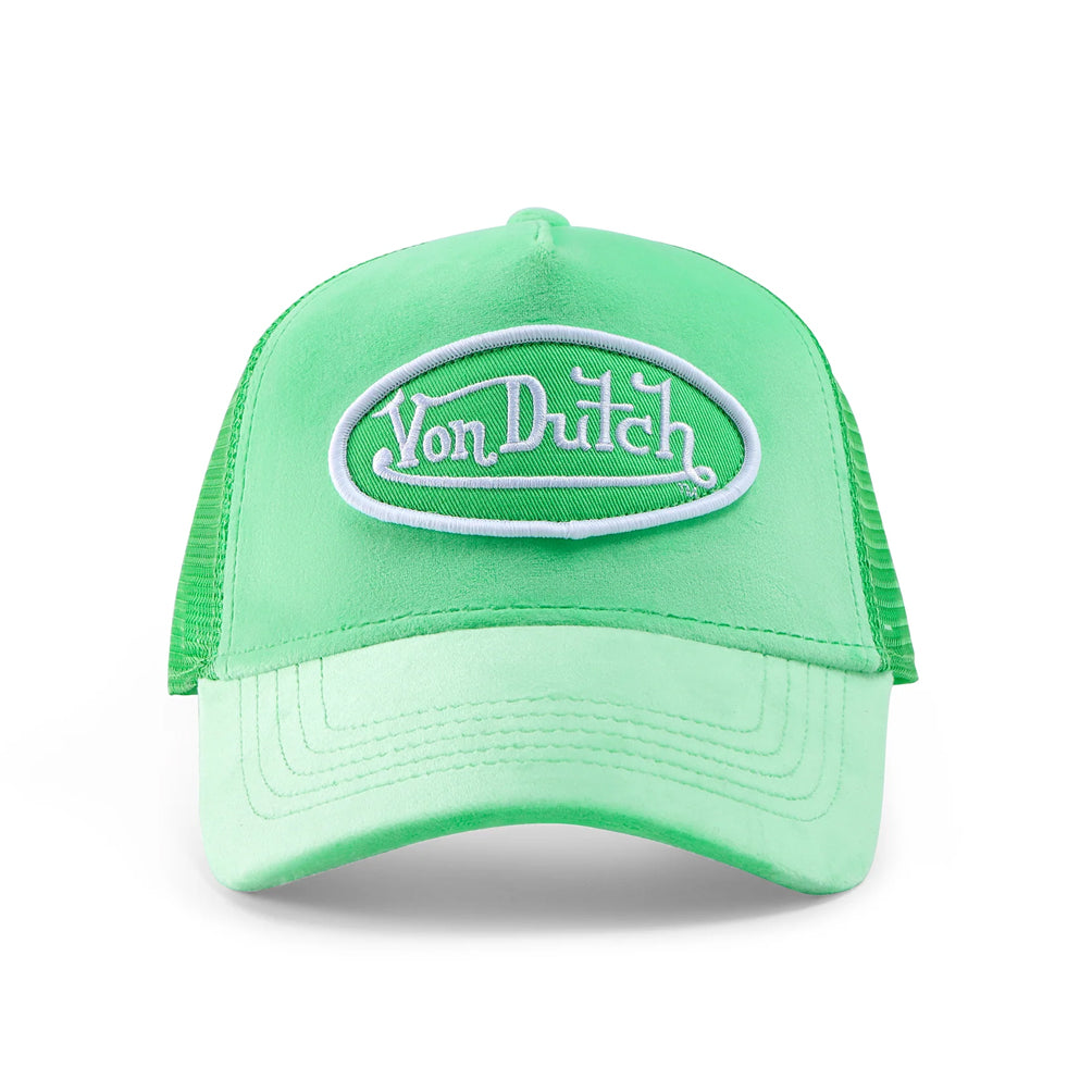 LIME VELVET TRUCKER HAT
