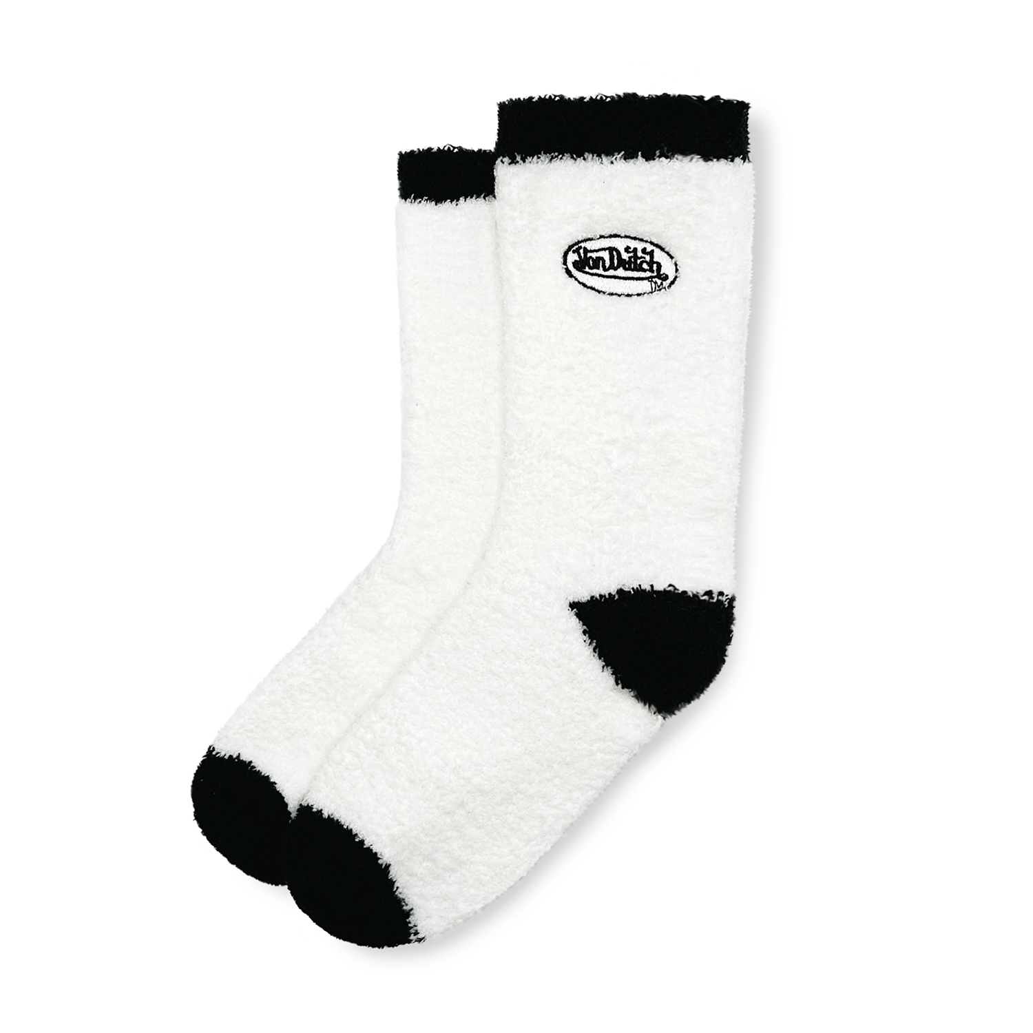 WHITE & BLACK FLUFFY SOCKS