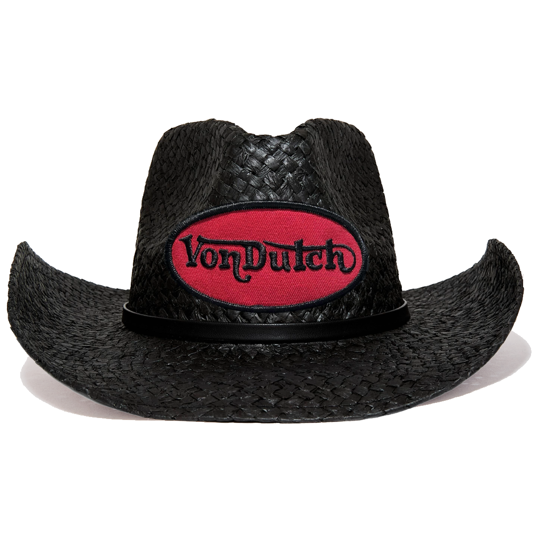 BLACK & RED VINTAGE RANCH COWBOY HAT