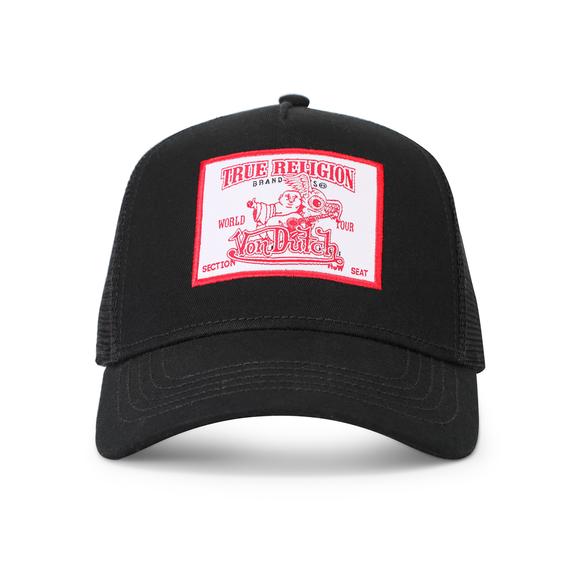 VON DUTCH X TRUE RELIGION CLASSIC PATCH TRUCKER HAT